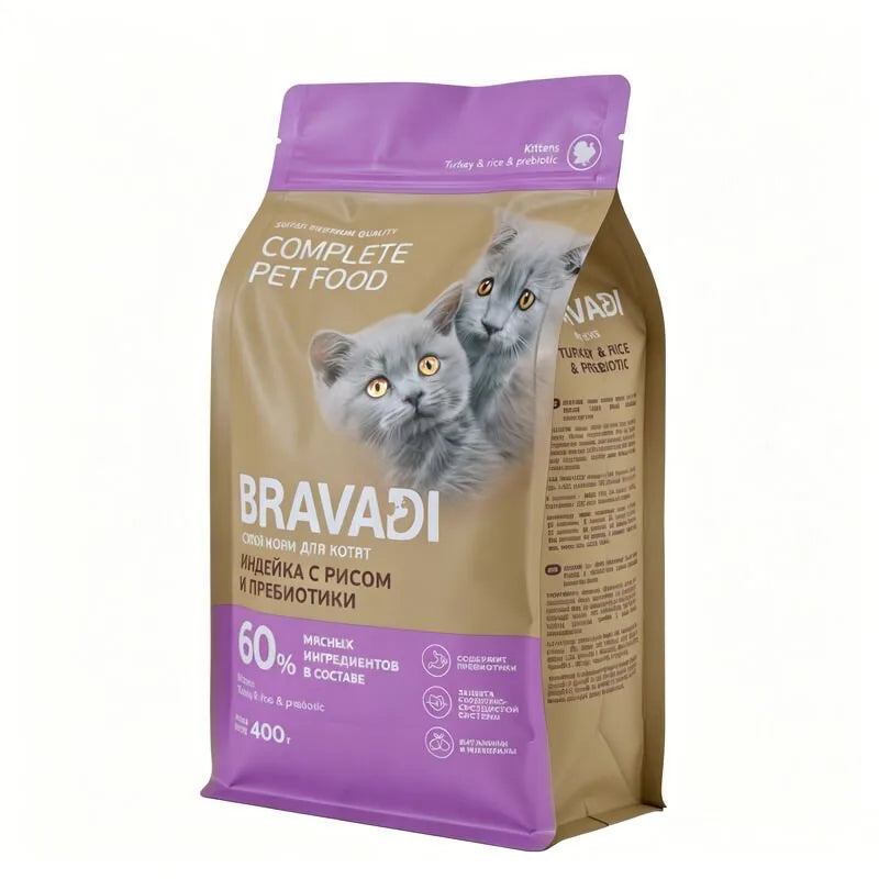Flat Bottom Cat Food Pouch (50g-50KG)