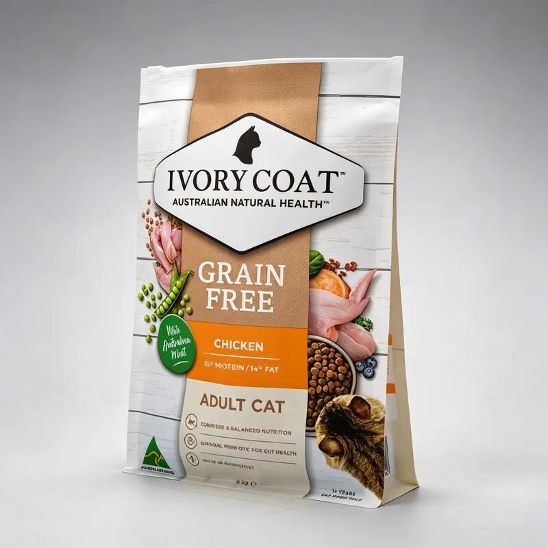 Recyclable Heavy-Duty Pet Food Bag 4kg Grain-Free Adult Cat Dry Kibble Pouch